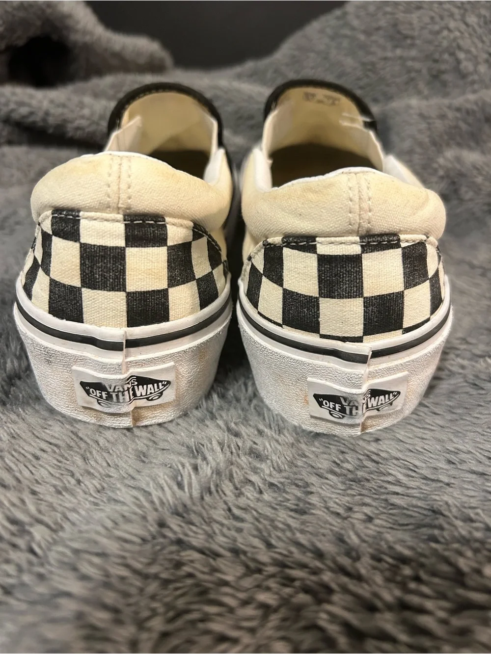 Vans Checkerboard Slip-On Sneakers in Black and White